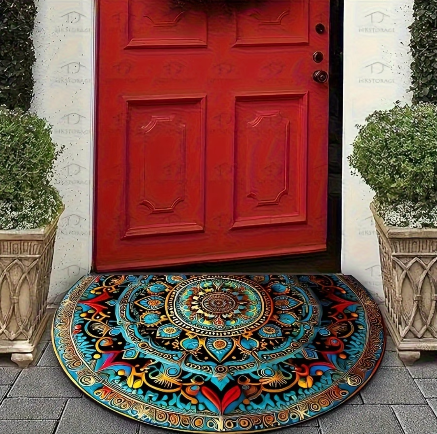Stylish Semi-Circular Entry Mat with Non-Slip Grip