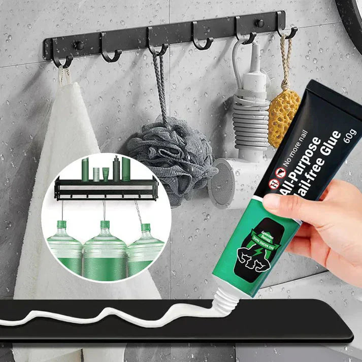Drill-Free Mounting Adhesive | Waterproof | For Hooks Shelves Tiles