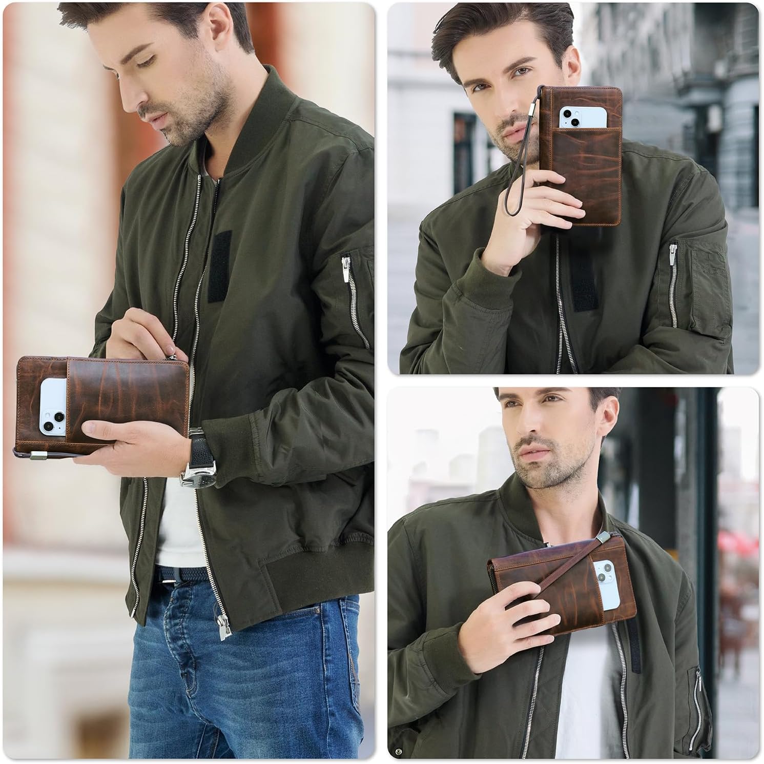 Elegant RFID-Blocking Leather Travel Wallet for Passports