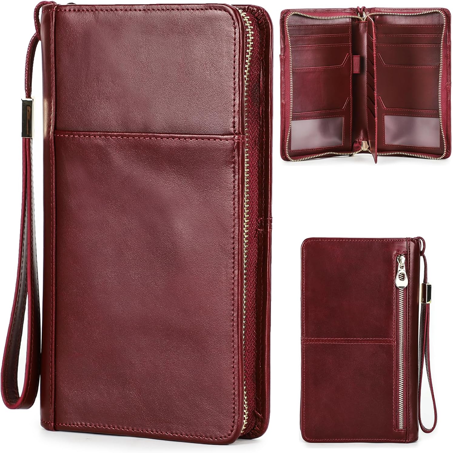 Elegant RFID-Blocking Leather Travel Wallet for Passports