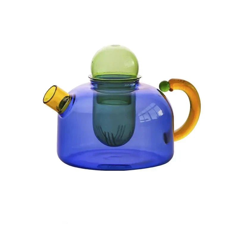 Elegant Clear Glass Teapot and Cup Set with Infuser