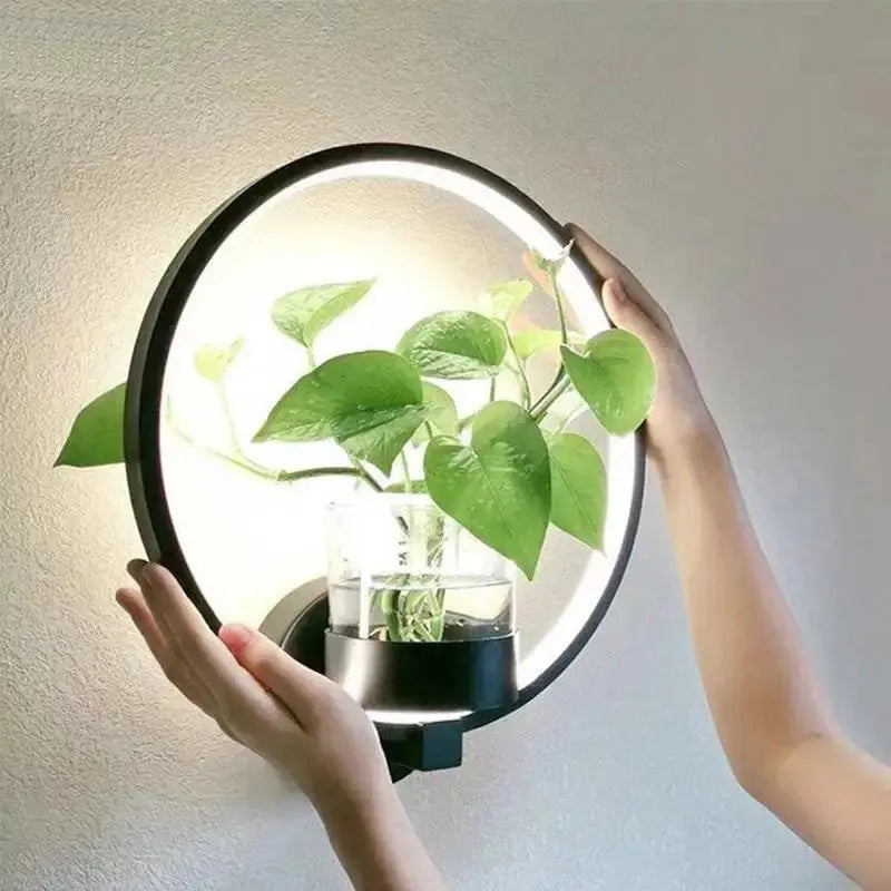 Wall Lamp Featuring Integrated Botanical Design Element