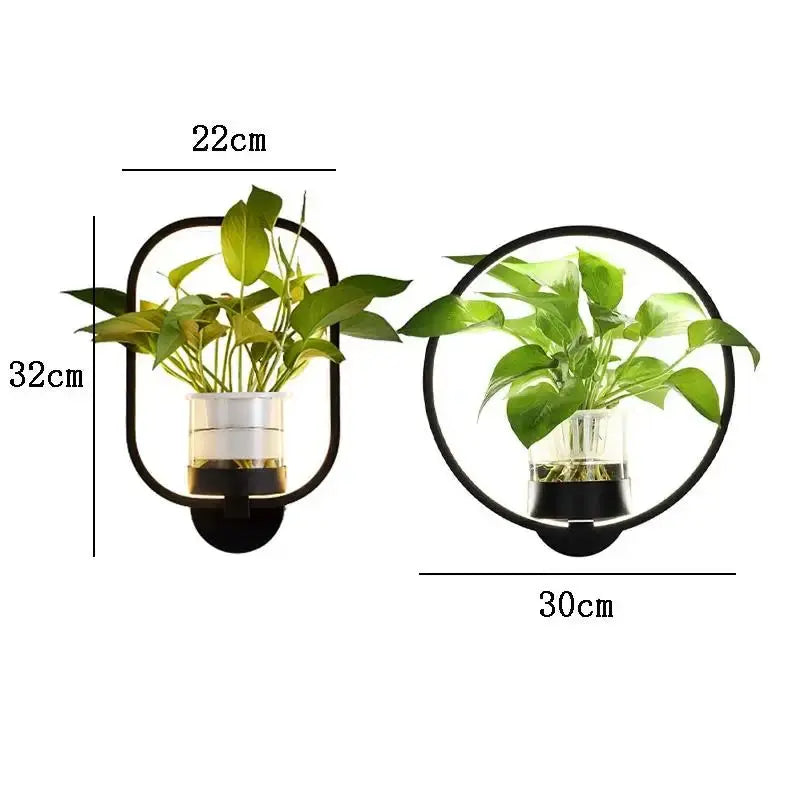 Wall Lamp Featuring Integrated Botanical Design Element