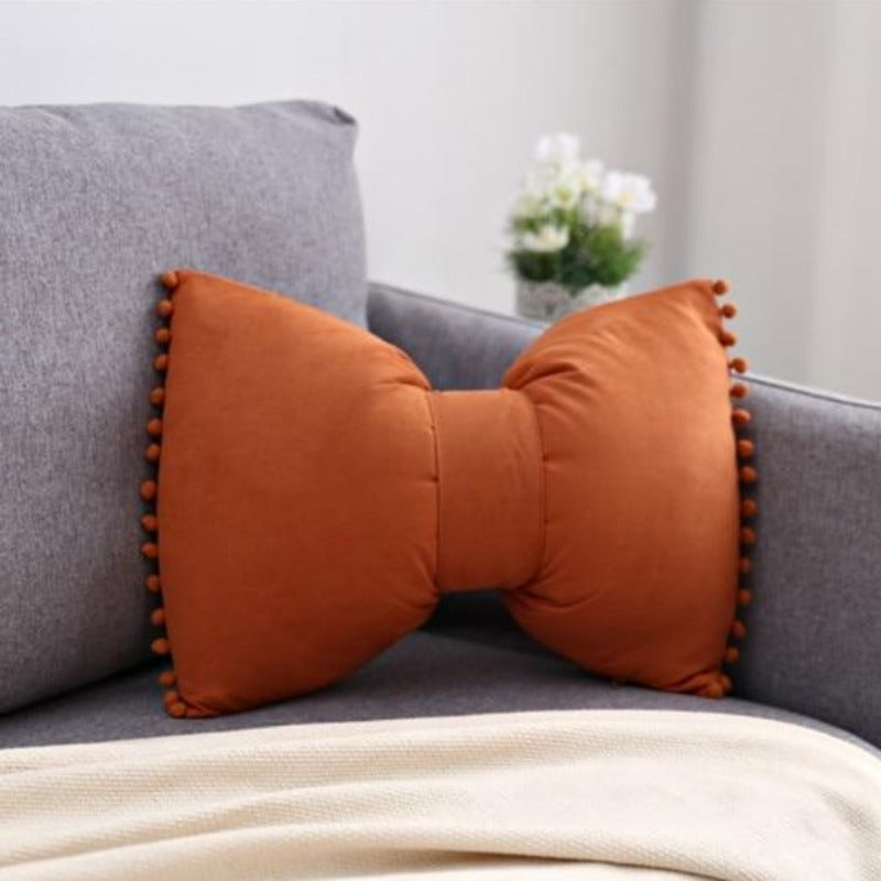 Chic Bow-Style Accent Pillow for Home Décor