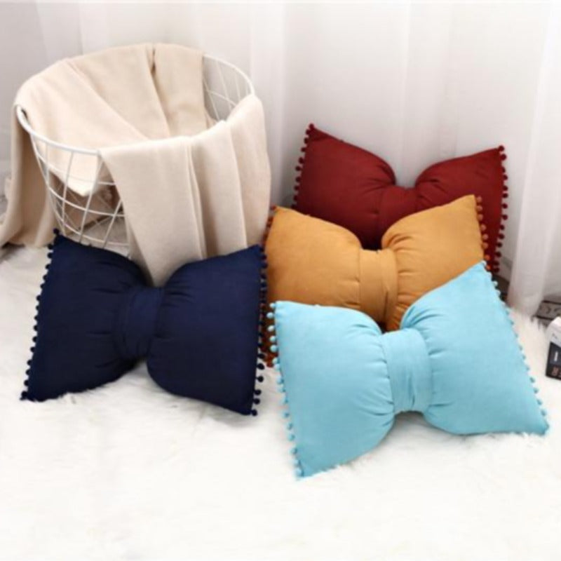 Chic Bow-Style Accent Pillow for Home Décor