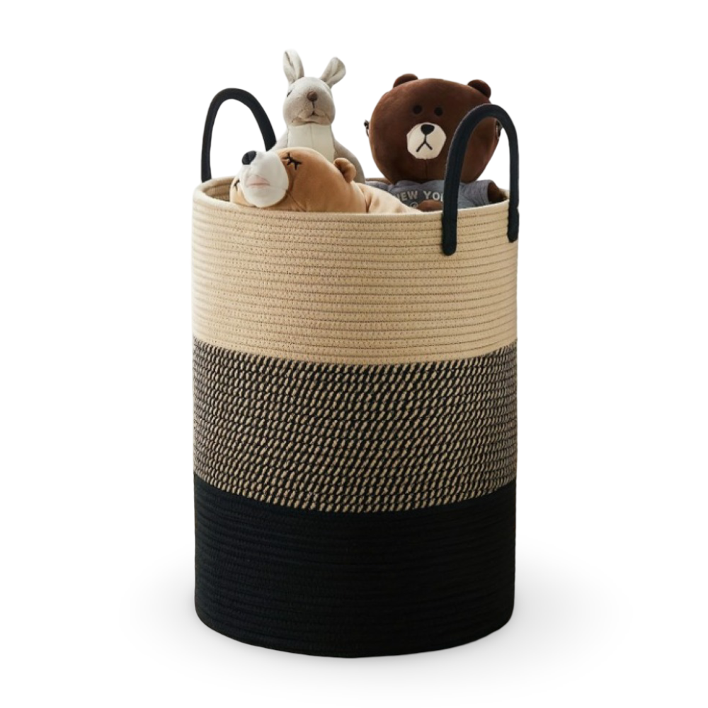 Stylish Cotton Laundry Organizer with 58L Capacity & Foldable Design