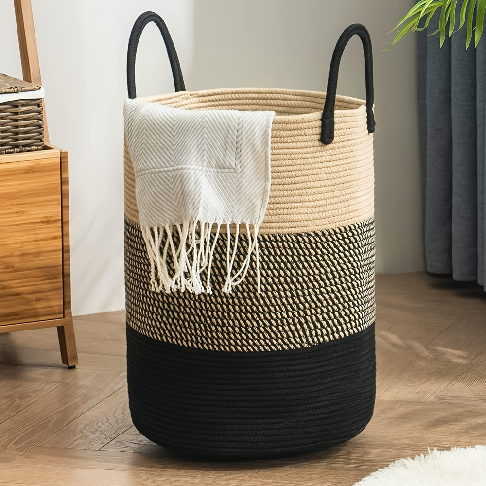 Stylish Cotton Laundry Organizer with 58L Capacity & Foldable Design