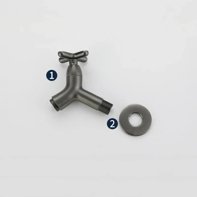 Solid Brass Space-Saving Wall-Mounted Cold Water Faucet