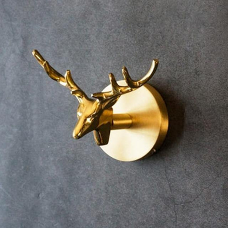 Elegant Animal Head Wall Hook in Polished Copper Finish