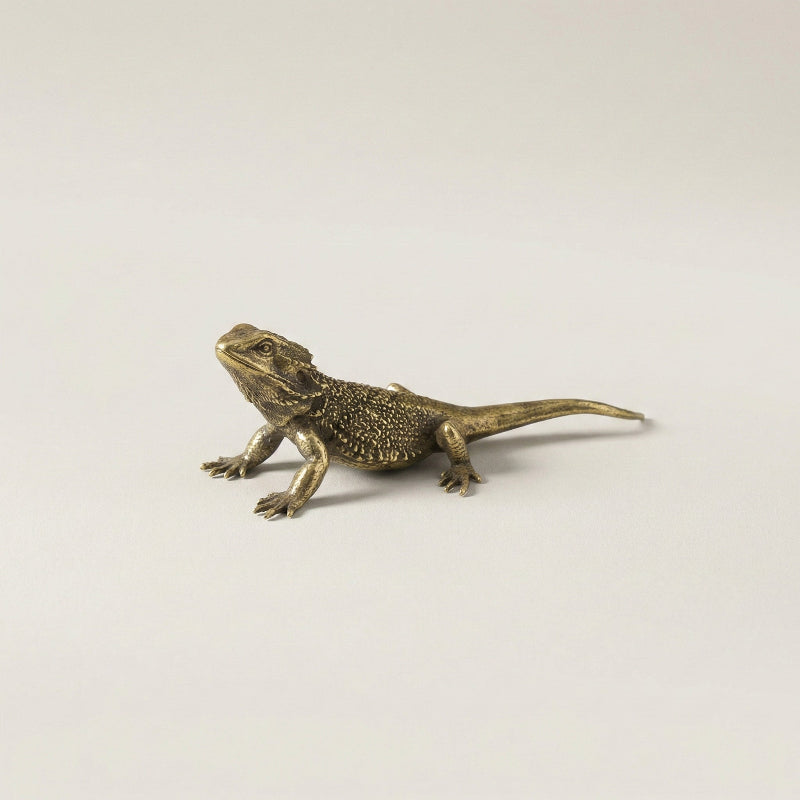 Elegant Brass Lizard Sculpture for Home and Office Décor