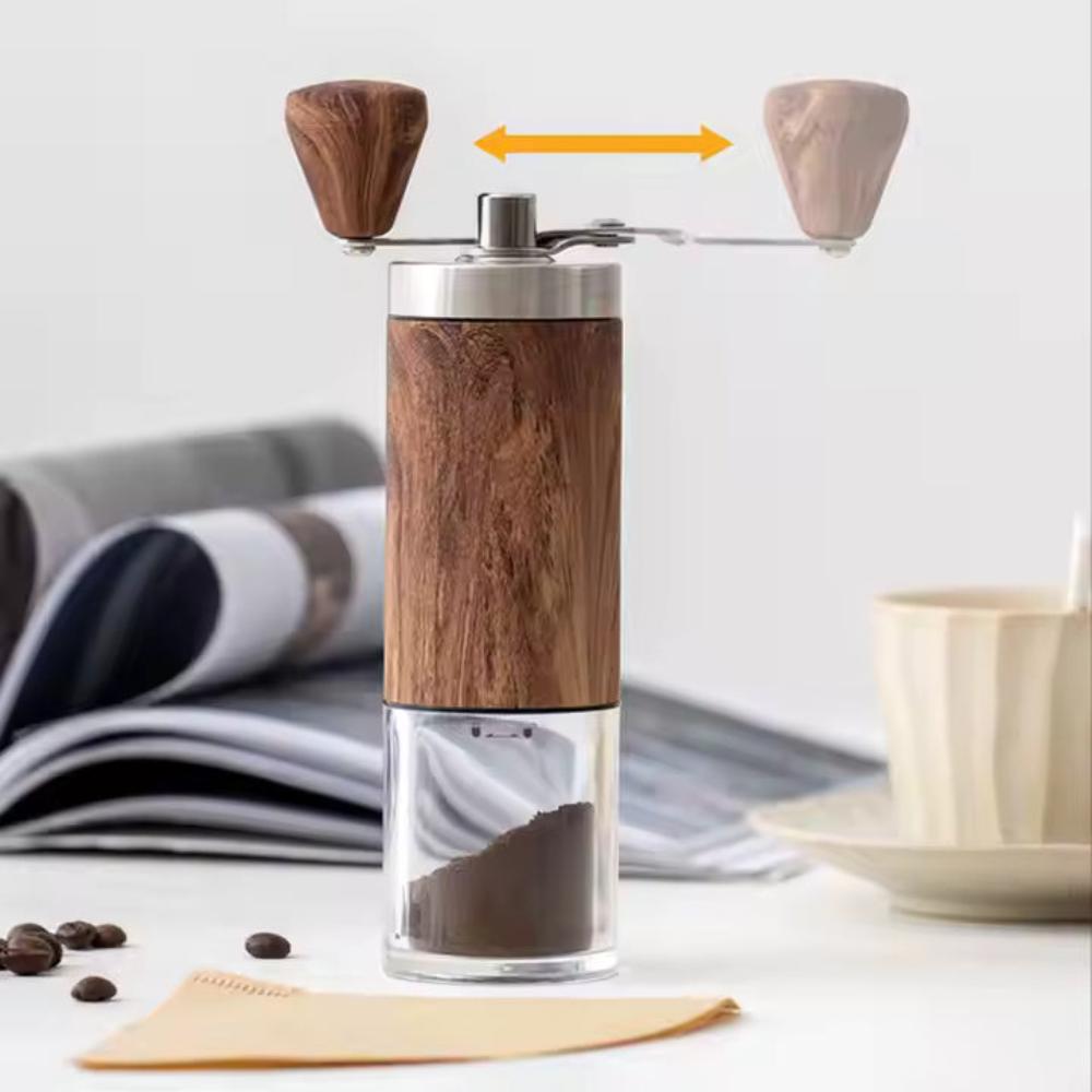 Artisan Wooden Manual Coffee Mill with Adjustable Grind