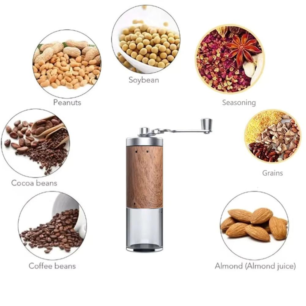 Artisan Wooden Manual Coffee Mill with Adjustable Grind