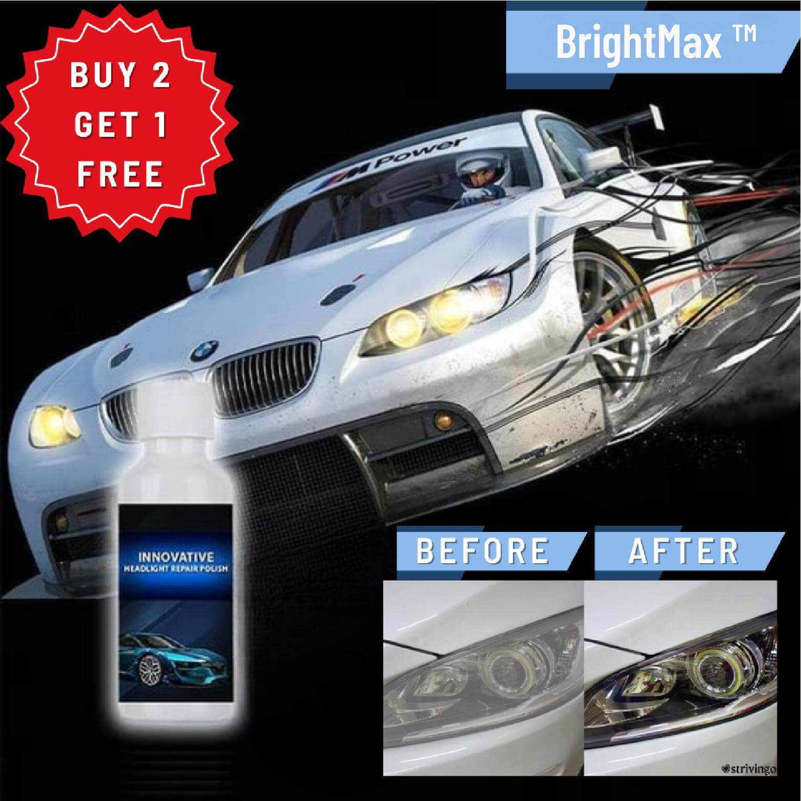 LumaShield™ Headlight Restore — Drive Safer Tonight with Crystal Clear Vision