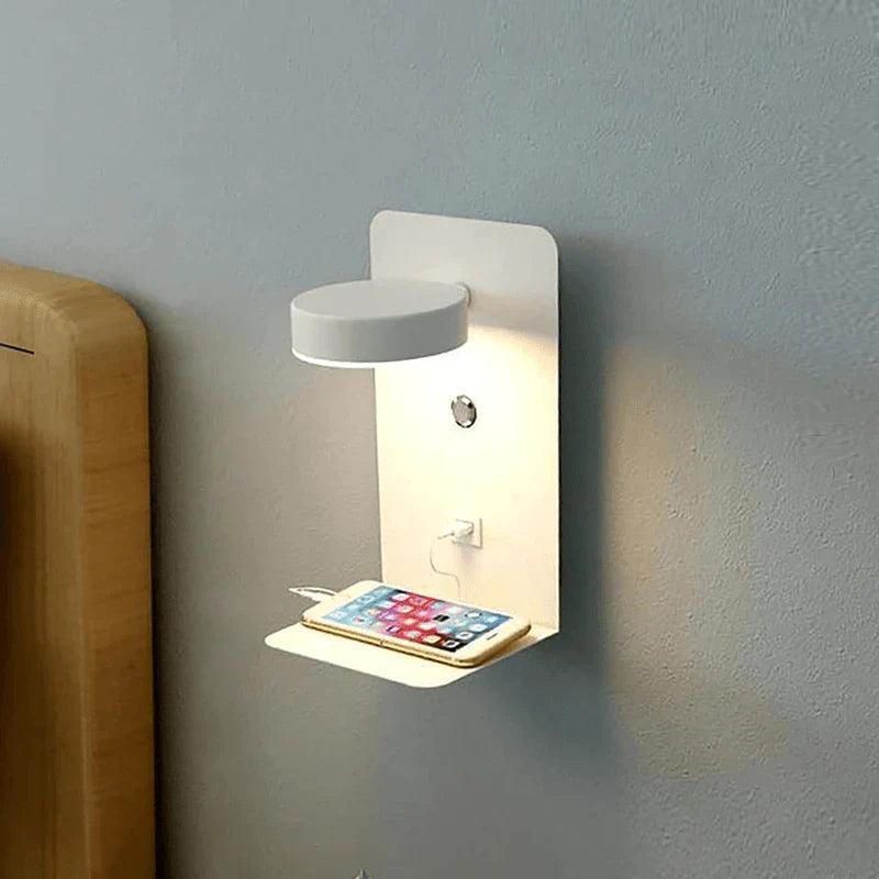 LuxeGlow LED Table Lamp with Integrated USB-C Charger