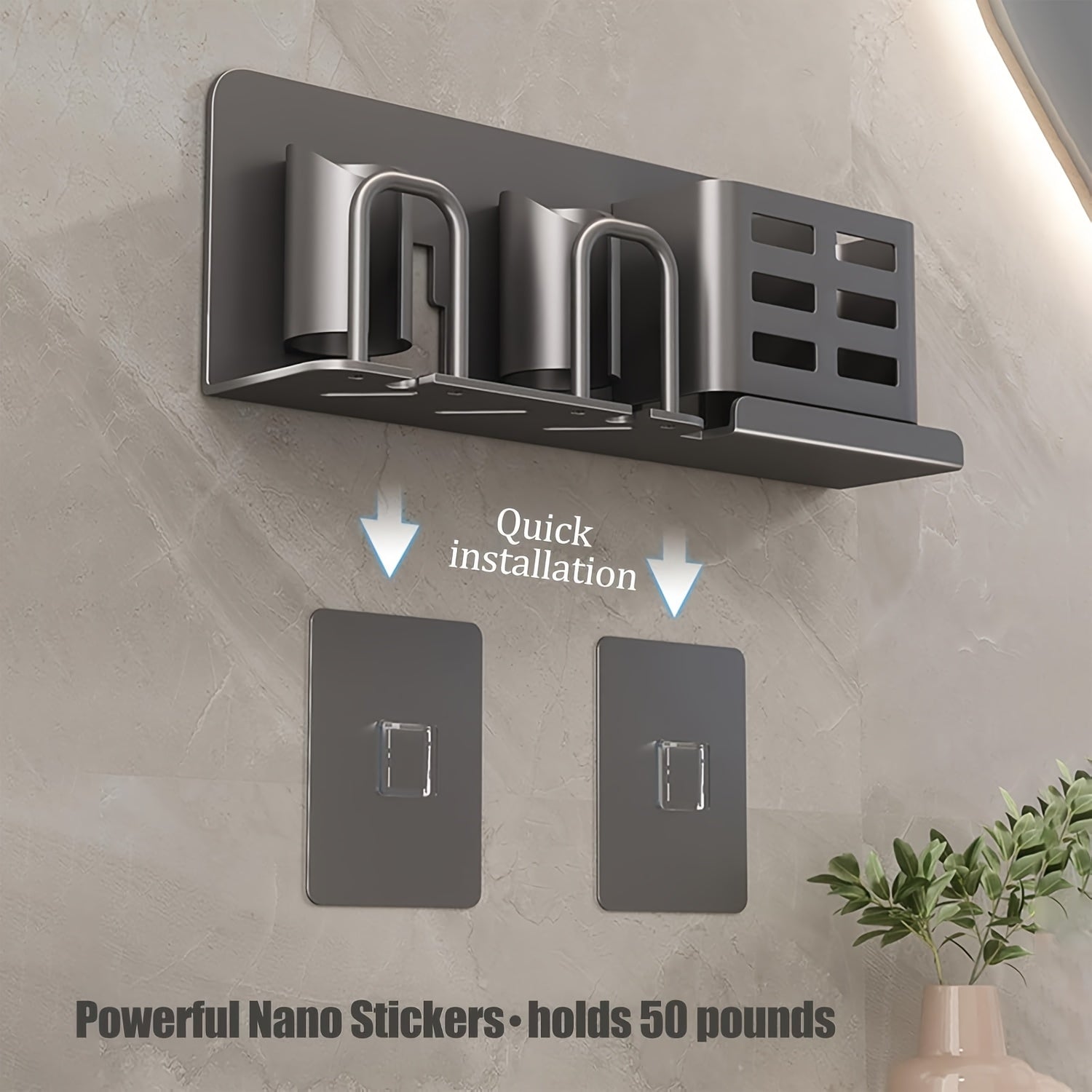 SleekWall Toothbrush Organizer with Smart Drainage System
