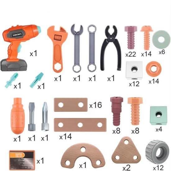 100-Piece Creative Builder Kit for Kids - Toy Tool Set