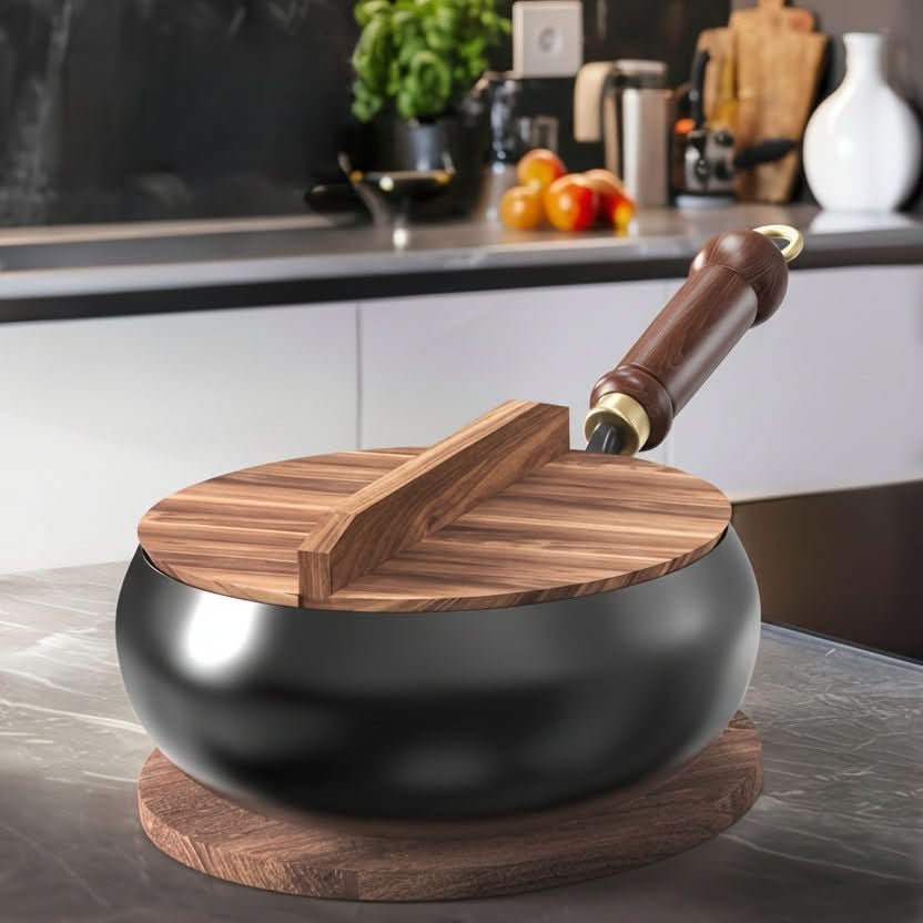 Durable Cast Iron Frying Pan with Lid for Versatile Cooking