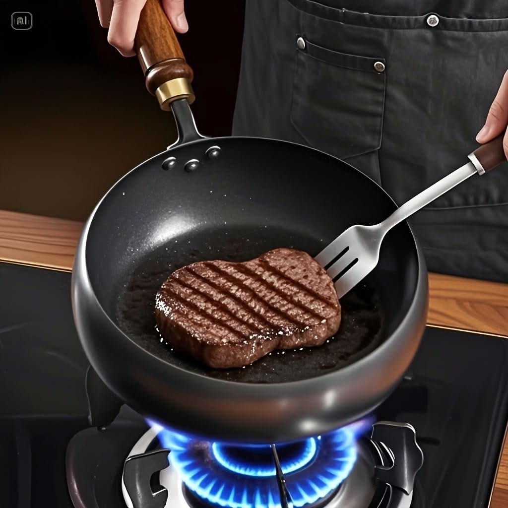 Durable Cast Iron Frying Pan with Lid for Versatile Cooking