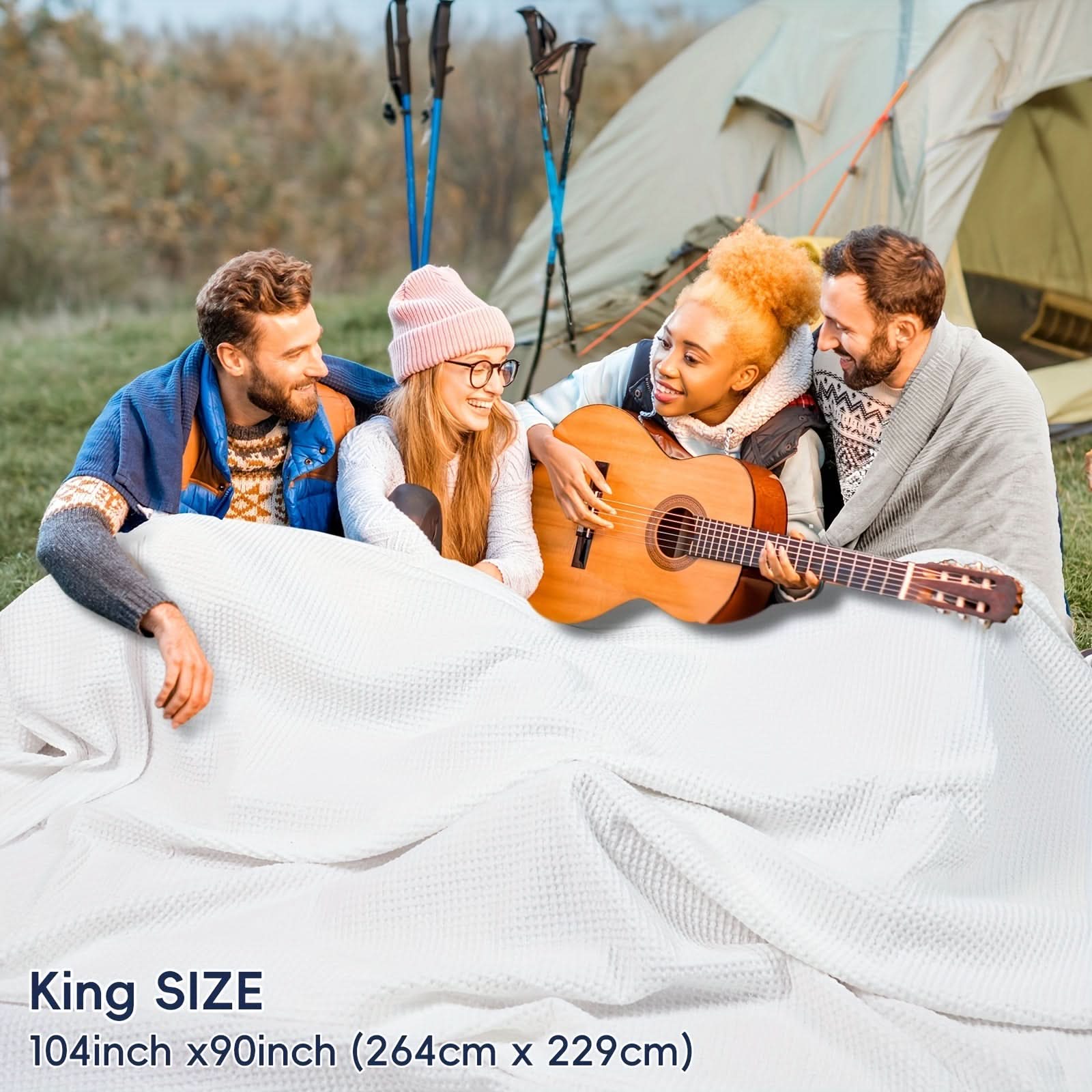 Lightweight Waffle Blanket for All-Season Comfort