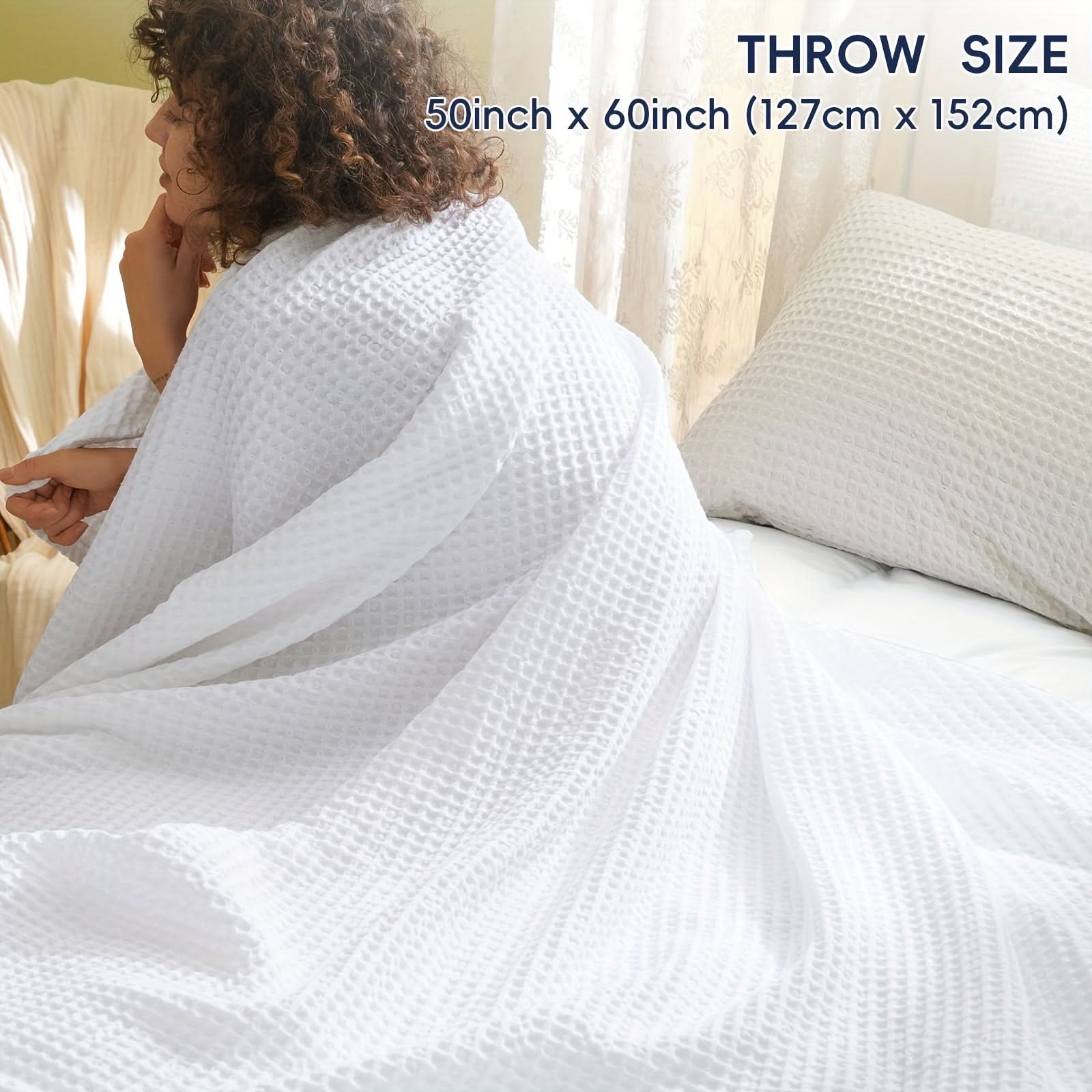 Lightweight Waffle Blanket for All-Season Comfort