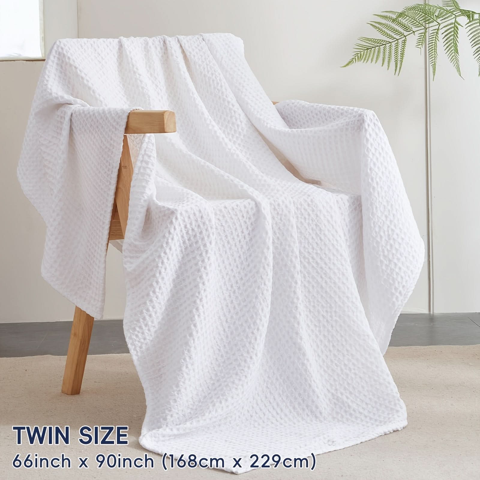 Lightweight Waffle Blanket for All-Season Comfort