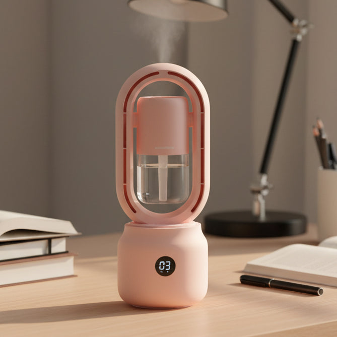 Compact Bladeless Fan with Humidifier & Gentle Night Light