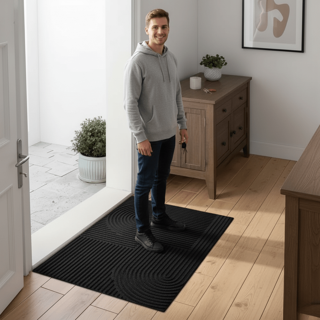Chic Absorbent Mat with Elegant Wave Design