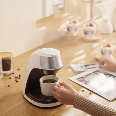 BrewMaster Compact Automatic Coffee Brewer with Ceramic Mug