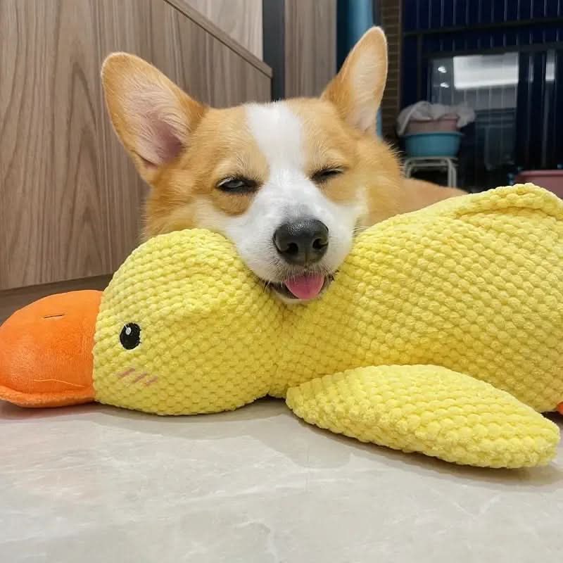 Interactive Plush Dog Toy with Quacking Noise