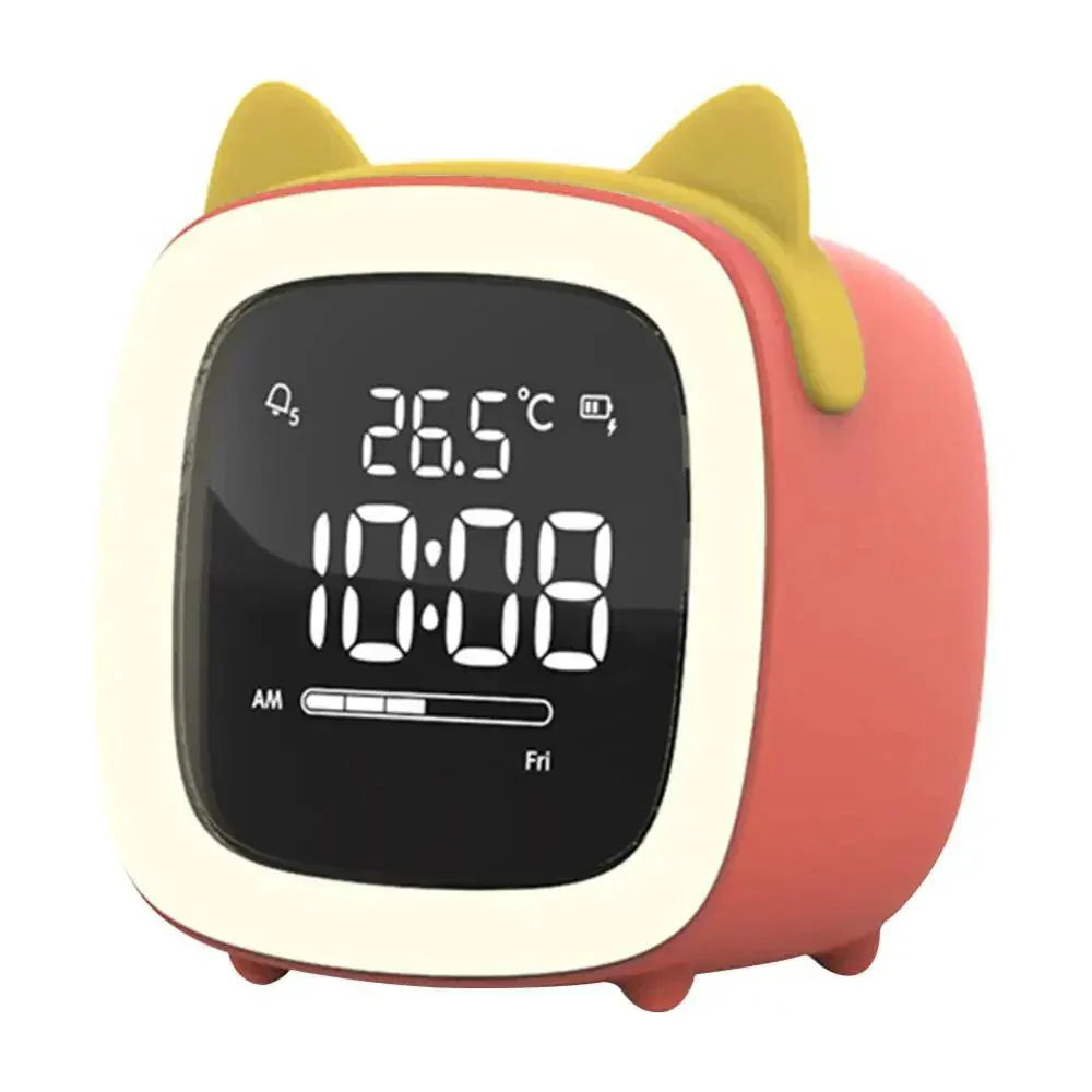 Whimsical Bunny LED Alarm Clock with Rechargeable Night Light