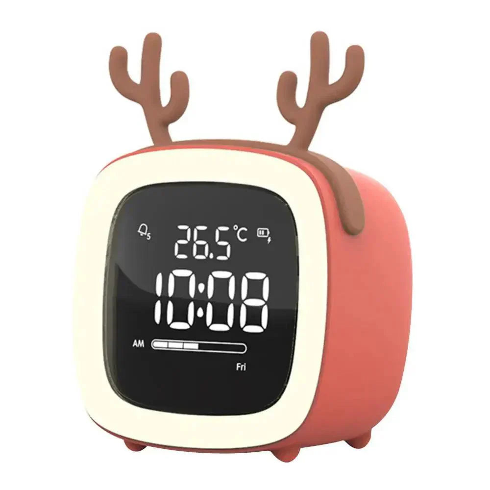 Whimsical Bunny LED Alarm Clock with Rechargeable Night Light