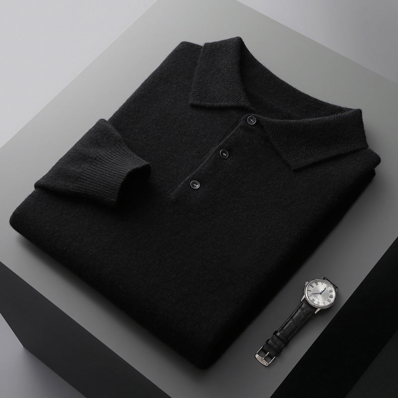 Elegant Soft Knit Long Sleeve Polo for Everyday Luxury