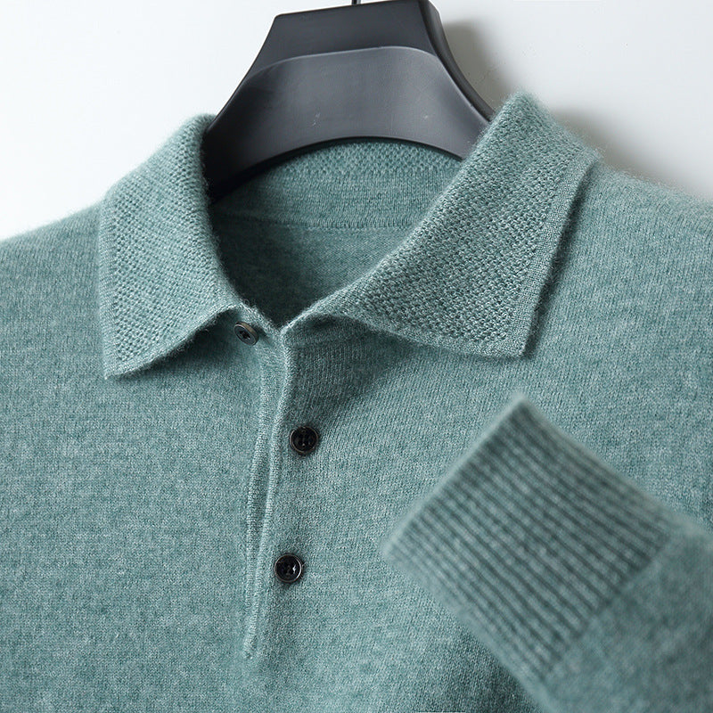 Elegant Soft Knit Long Sleeve Polo for Everyday Luxury