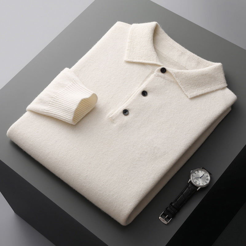 Elegant Soft Knit Long Sleeve Polo for Everyday Luxury