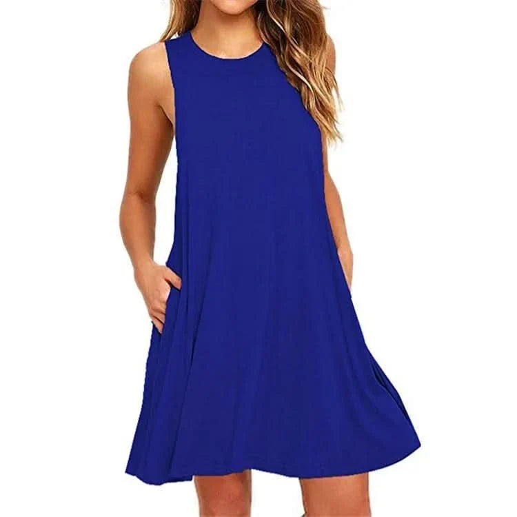 Lightweight Summer Dress with Pockets – Casual T-Shirt Style