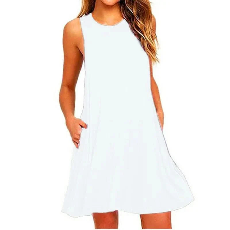 Lightweight Summer Dress with Pockets – Casual T-Shirt Style
