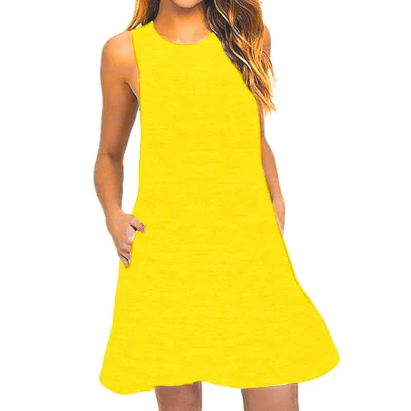 Lightweight Summer Dress with Pockets – Casual T-Shirt Style