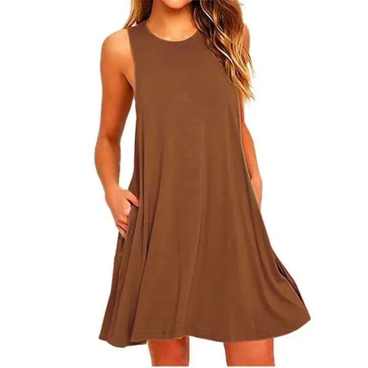 Lightweight Summer Dress with Pockets – Casual T-Shirt Style