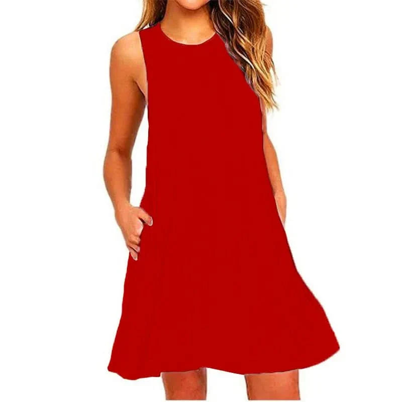Lightweight Summer Dress with Pockets – Casual T-Shirt Style