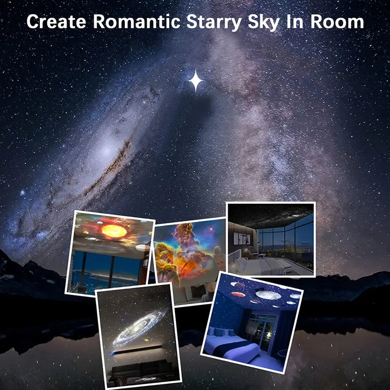 Starlit Serenity Projection Device with 360° Room Coverage