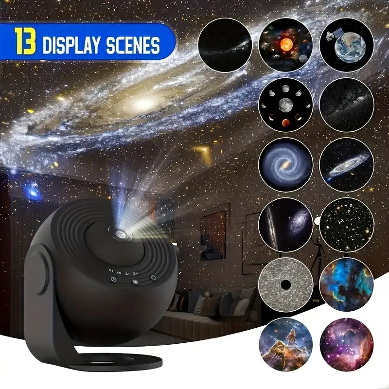 Starlit Serenity Projection Device with 360° Room Coverage