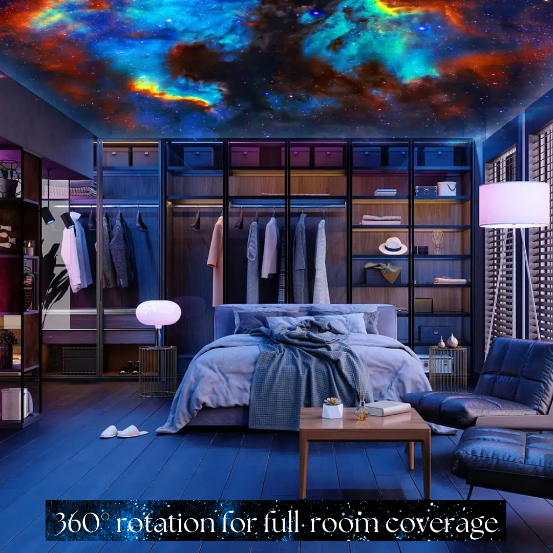 Starlit Serenity Projection Device with 360° Room Coverage