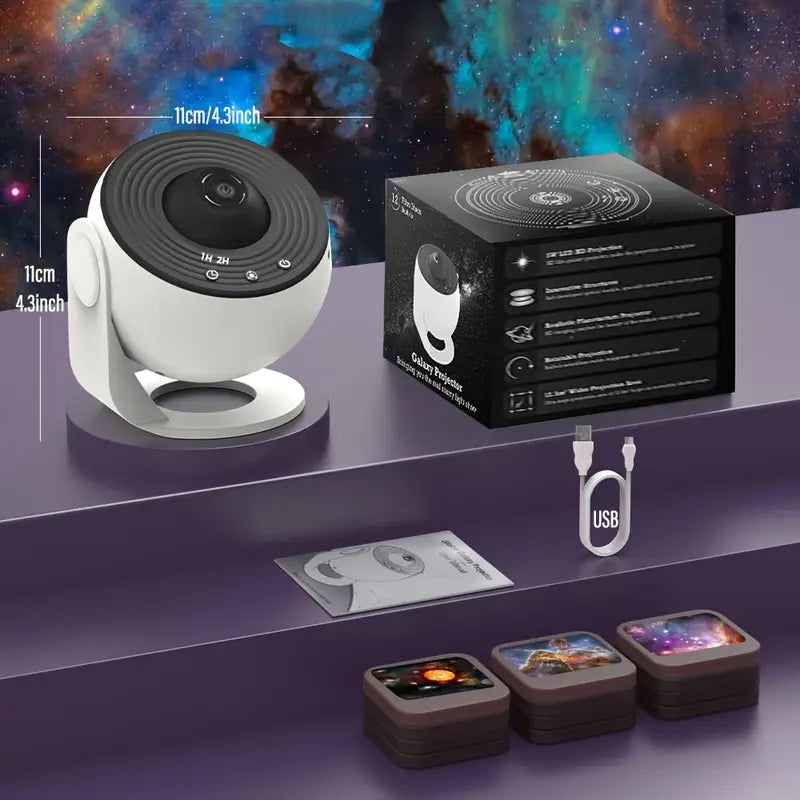 Starlit Serenity Projection Device with 360° Room Coverage