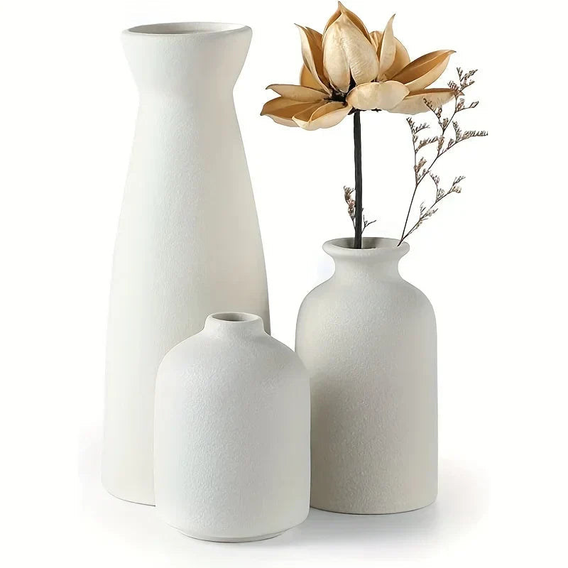 Stylish Ceramic Vase Trio - Perfect for Floral Displays