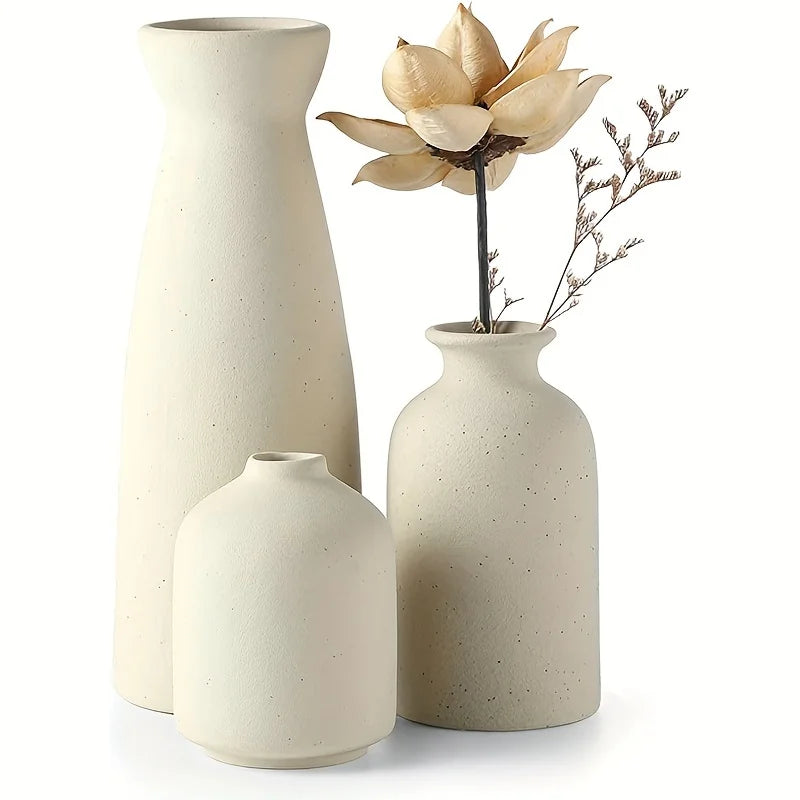 Stylish Ceramic Vase Trio - Perfect for Floral Displays