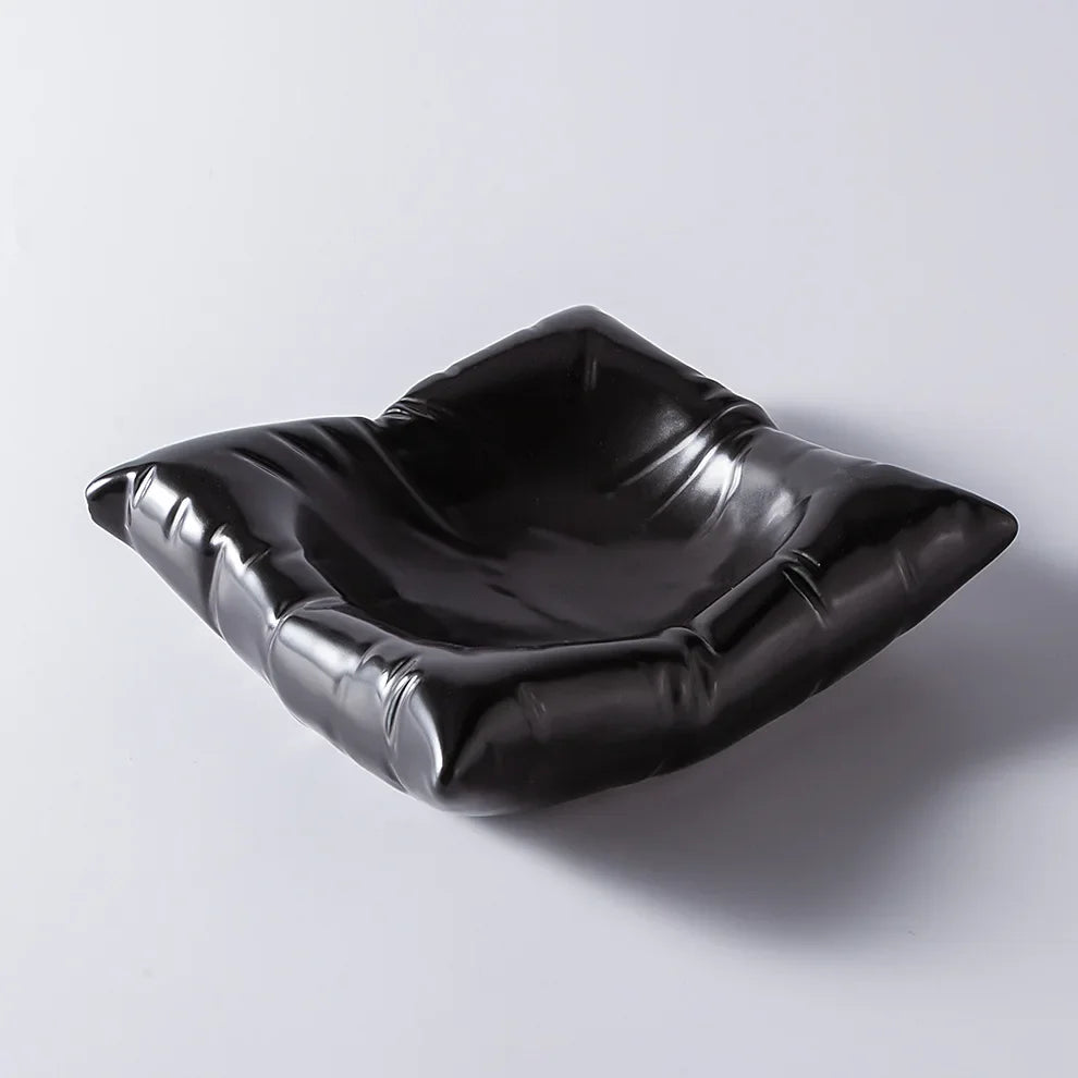 Elegant Ceramic Serving Dish with Pillow Design - 6 & 8 Inch