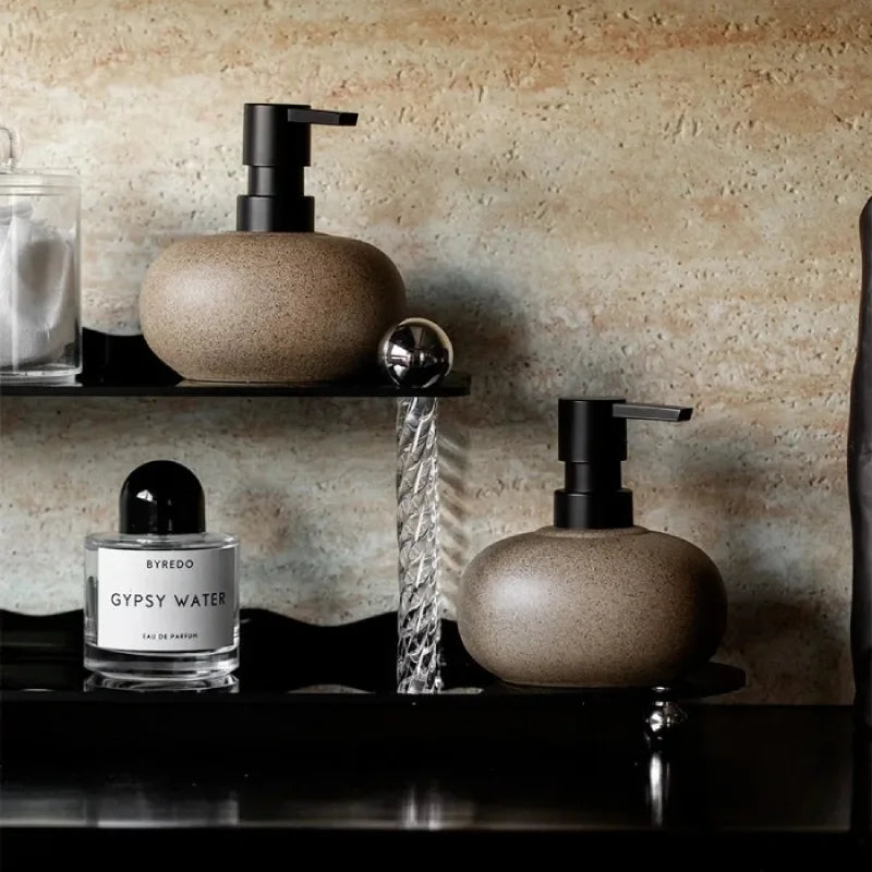 Elegant Riverstone-Style Ceramic Soap Dispenser - 300ml