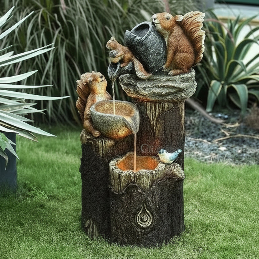 Delightful Solar-Powered Garden Fountain with Animal Figures