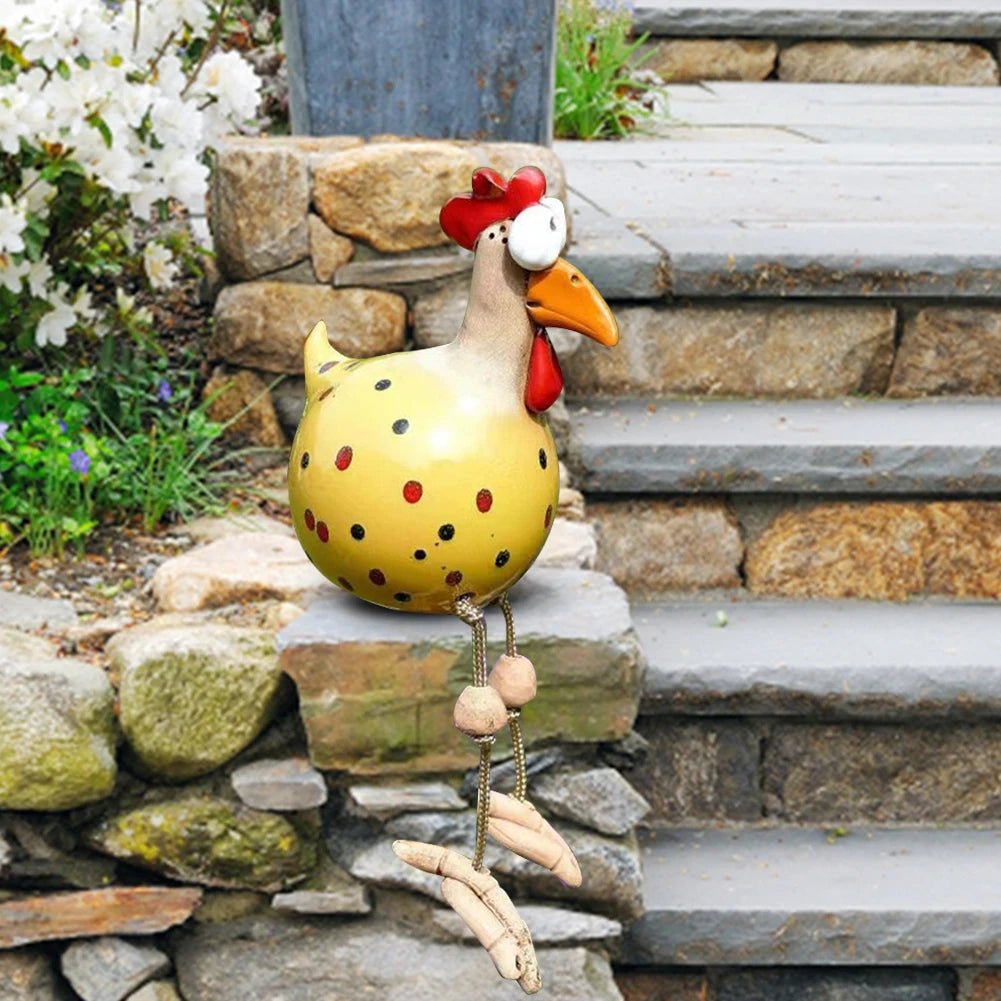 Charming Rooster Outdoor Sculpture - Weather-Resistant Garden Décor