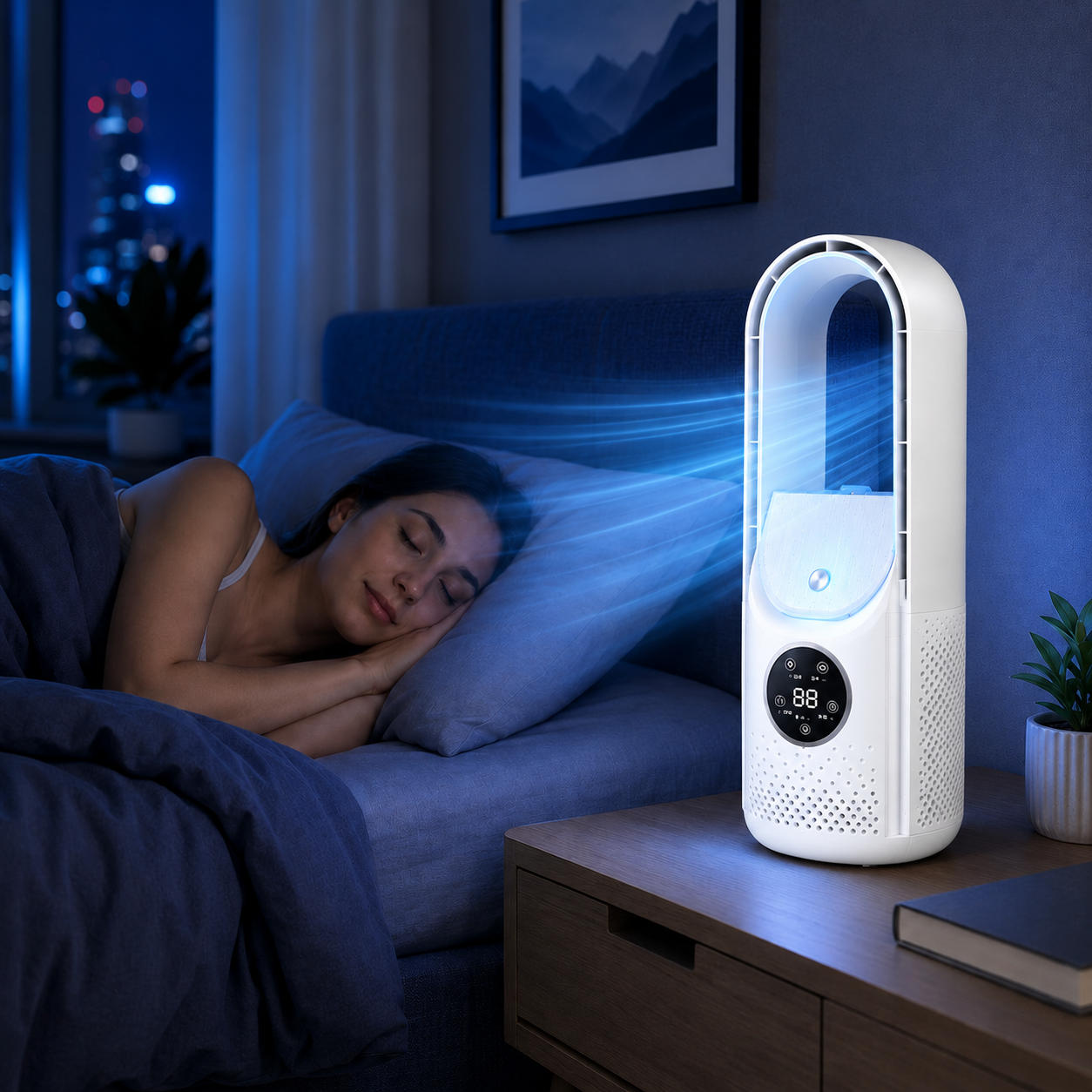 Portable Bladeless Air Cooler - Compact Design for Quiet Home & Office Use